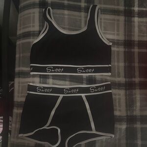 Black Sports Bra and Brief Set